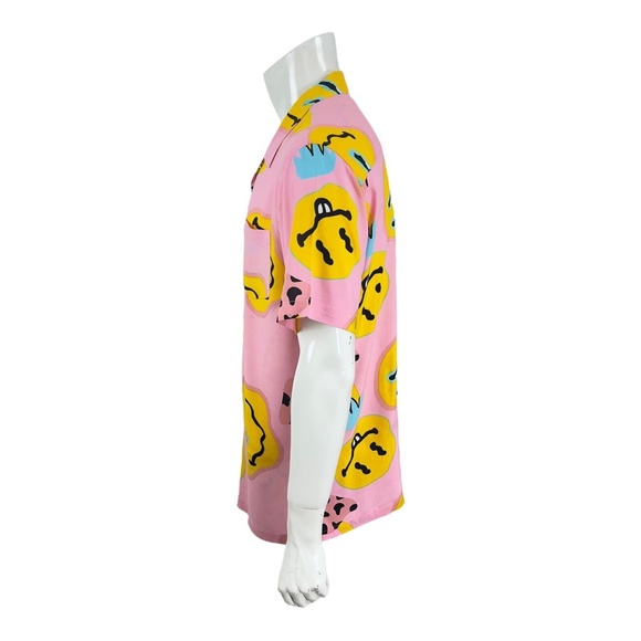 Cornerstore Bodega Pink Stoned Happy Face Mushroom Camp Shirt Mens L New $79.00 - Picture 6 of 12